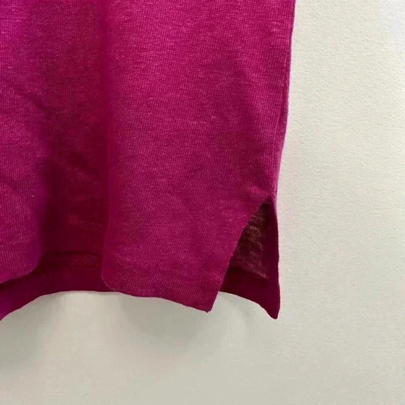 Sandro Women's XL Linen Silk Scoop Neck Tank Top Camisole Fuchsia Barbiecore - Picture 5 of 10